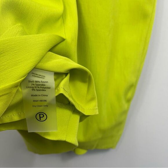 Universal Standard Raven Fitted V-neck Sleeveless Dress Lime Highlighter Green 4 - Picture 12 of 16